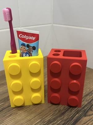 Toothpaste and Toothbrush Holder Lego Brick New