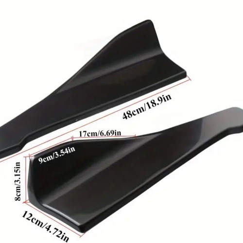 Car spoiler new with side skirts and rear bumper fins
