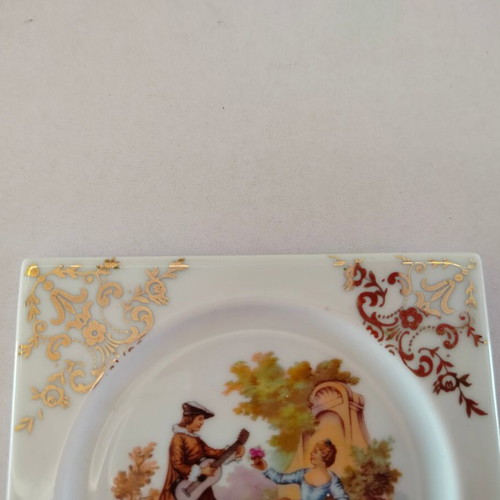 Porcelain decorative plate F.M Limoges France used