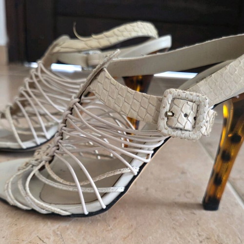 Versace Runway High-Heeled Sandals like new, beige, size 40