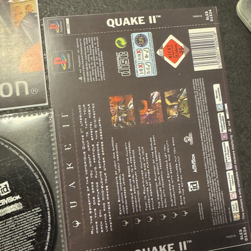 Quake 2 PlayStation PS1 game used with repro printed covers