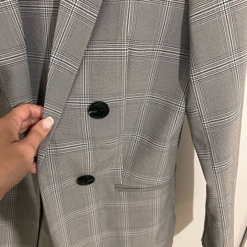 Checked unlined jacket S/M like new, gray Tally Weijl