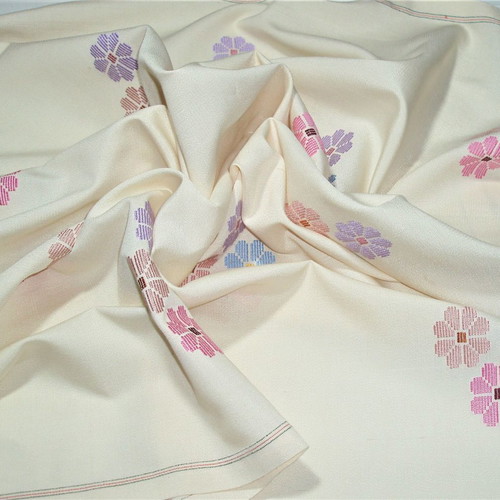 Monastery of Kalogria Silk Tablecloth used, handmade (natural silk)