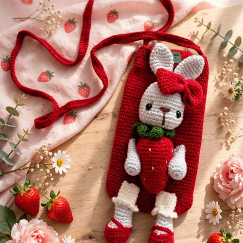 Handmade mobile phone pouch for kids.