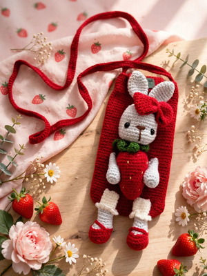 Handmade mobile phone pouch for kids.