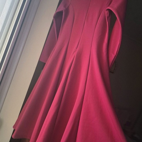 Cloche women's red long-sleeve dress new, size XL