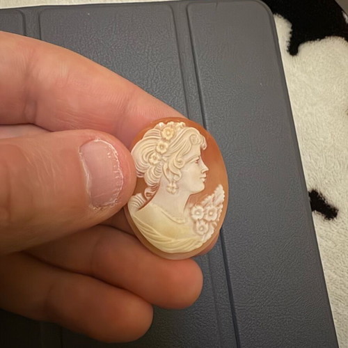 Old genuine cameo hand-carved used