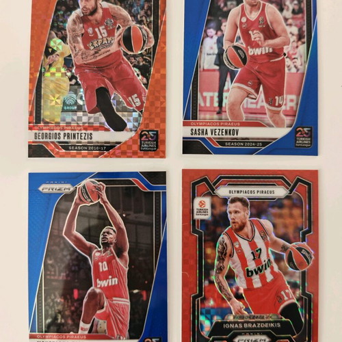 Olympiacos BC numbered cards lot Prizm new