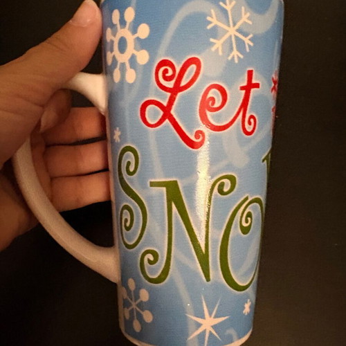 Large Christmas mug "Let it Snow" with snowman