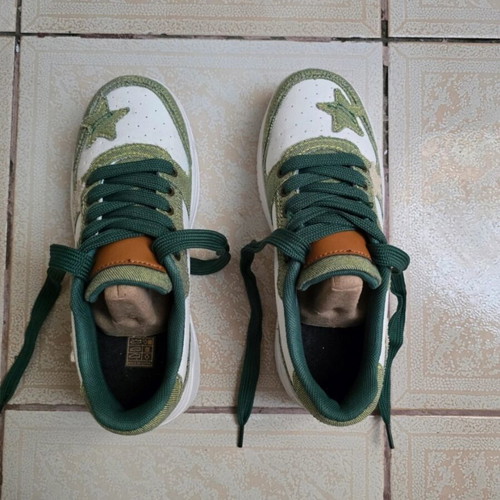 Shein women's sneakers with green star patches