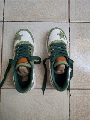 Shein women's sneakers with green star patches