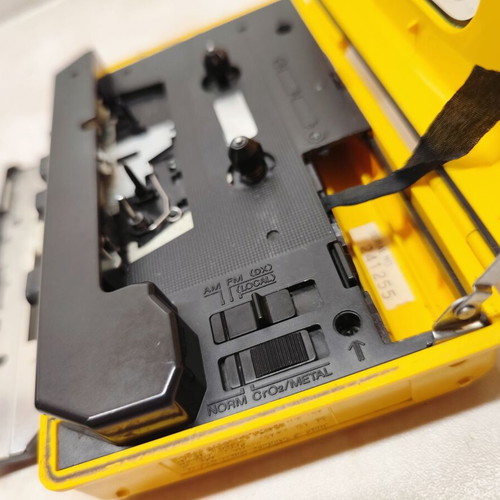 Sony WM-F45 Sports Walkman used, yellow, cassette functional