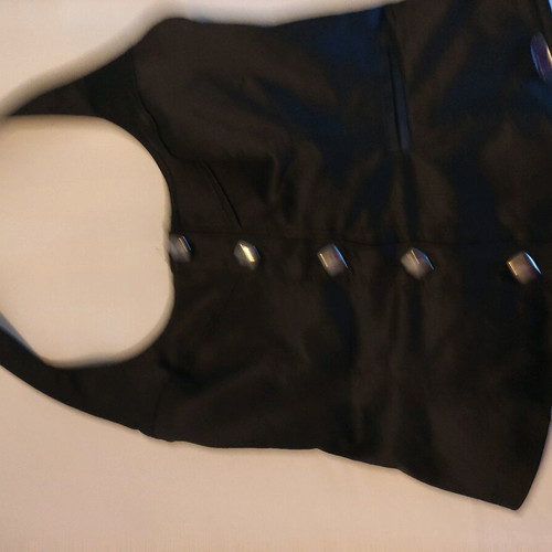 Black satin vest like new, Italian halter neck