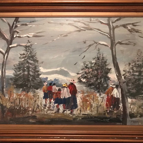 Painting Manos Zacharakis like new 42x57 cm