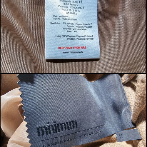 Vintage Minimum wool blend long coat like new, camel color