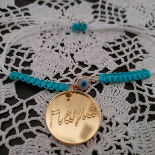 Handmade baptism bracelet Grandma with plexiglass