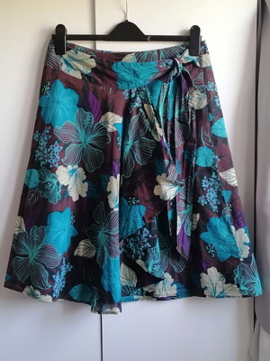 H&M cotton skirt size S, new, brown and turquoise