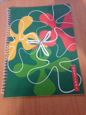 Spiral notebook with plastic cover