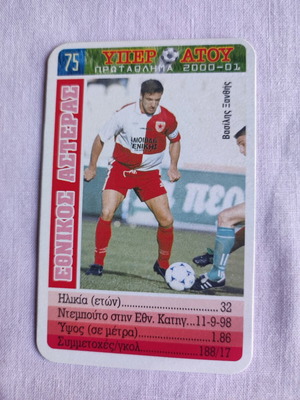 Ethnikos Asteras Yperatou Football Card 2000/01 used