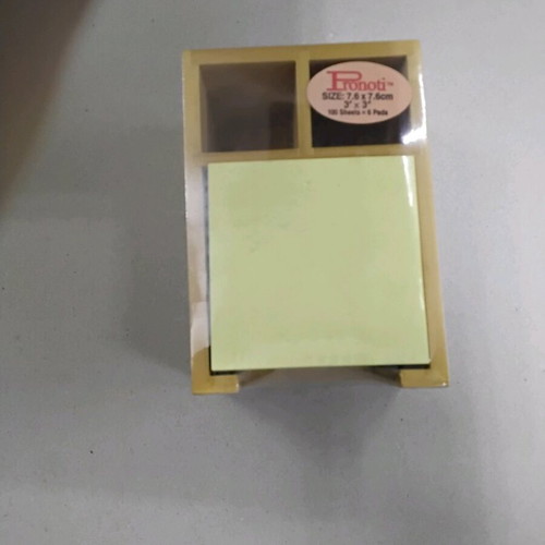Wooden holder for Post-it 76x76 with 2 pencil slots and 600 notes new