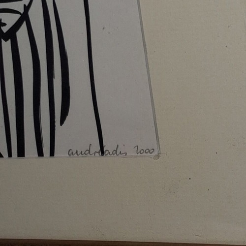 Woodcut by Dimitris Andreadis signed and numbered 9/110, like new, framed