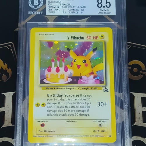 Birthday Pikachu Black Star Promo BGS 8.5 Pokemon card