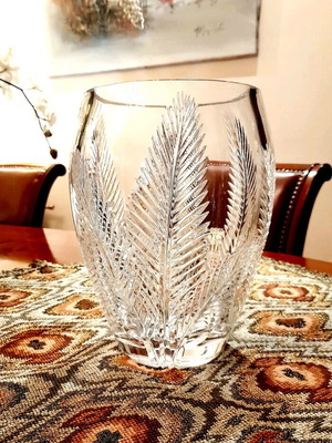 Crystal Vase heavy Bohemia or Rogaska cut lead crystal new