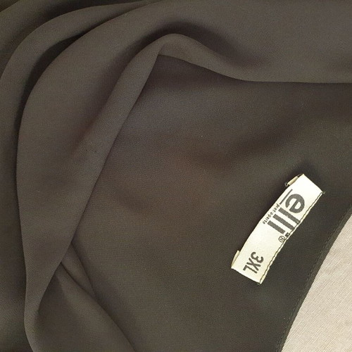 Black chiffon top 3XL like new with unique neckline and wavy hem