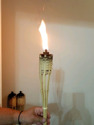 Bamboo torches used, set of 6 pieces