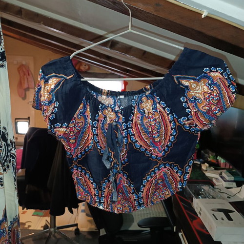 Boho women's set like new with maxi skirt and crop top