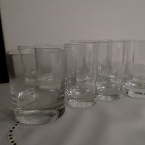 Glass set like new, 3 large and 7 small glasses