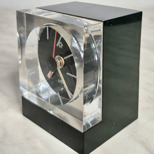 Vintage AEG Table Clock used, Space Age 70s design, Germany