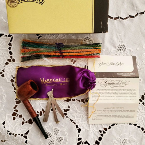 Vintage Hardcastle’s Rocket Club briar pipe used with box and pouch
