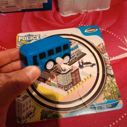 3D Puzzle Police Car New, 9 Pieces with Track
