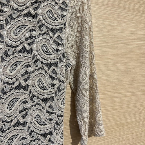 Be You beige short fitted dress with lace and back opening like new
