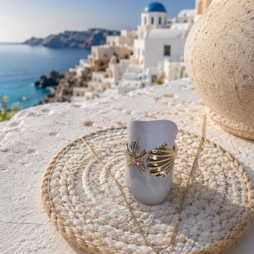 Sea Breeze jewelry set new, white and gold