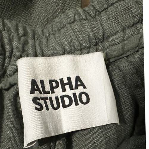 Alpha Studios linen pants, green, size M