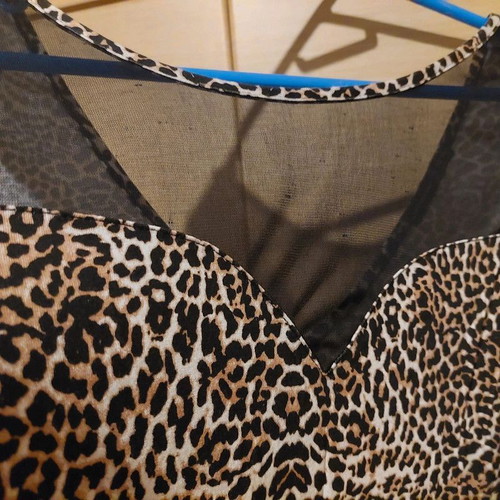 Animal print dress with black mesh, like new, size L