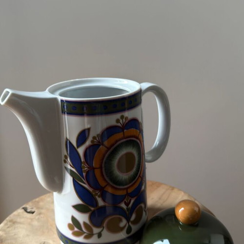 Schirnding Bavaria vintage coffee or tea pot, 1970s retro porcelain
