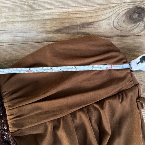 Brown strapless dress with rhinestones like new