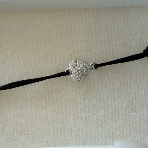 Heart bracelet with cubic zirconia, Silver Ag 925/1000