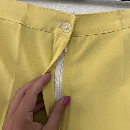 A-Style Yellow Women's Summer Pants 3/4 Length New