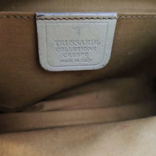 Trussardi Crespo bag authentic beige used made in Italy