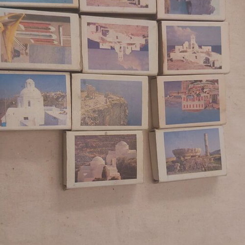 Vintage matchbox collection «Greek Islands» used, 11 pieces