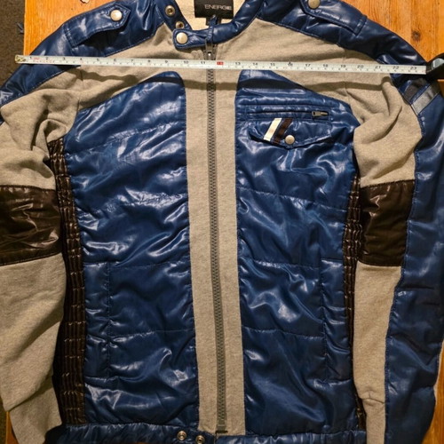Energie Sixty Blue Puffer Moto Jacket used