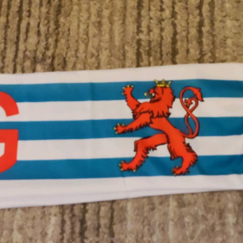 Luxembourg National Scarf like new with red lion emblem