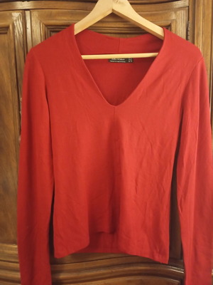 Zara women's long sleeve blouse red used size L