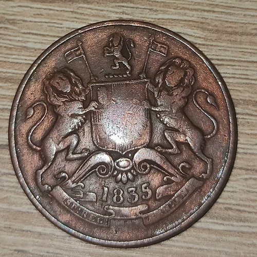 British East Indies 1/2 Anna 1835 used