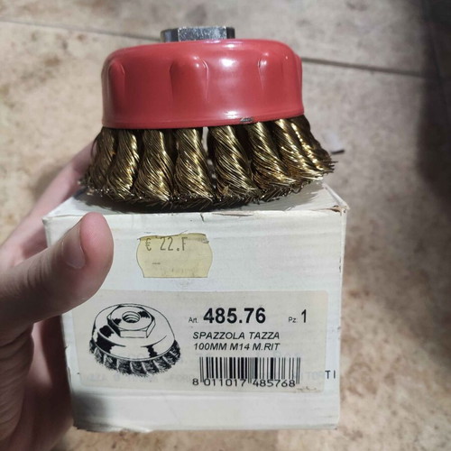 Italian professional wire cup brush 485.76 Spazzola Tazza new