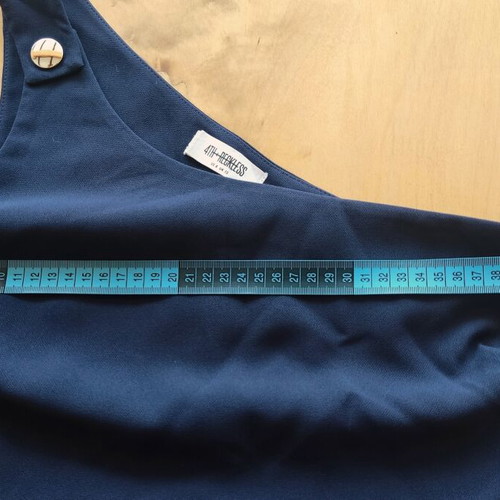 Navy mini dress with one shoulder and belt like new